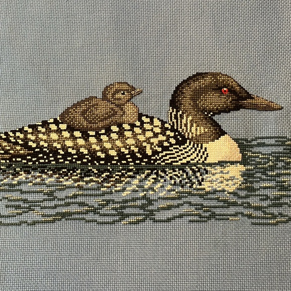 Cross stitch Loon piece - Picture 3 of 3